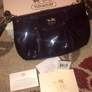 Patent Purple Leather Coach Wristlet